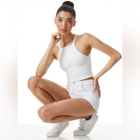 Alice + Olivia White Jean Shorts - Picture 2 of 12